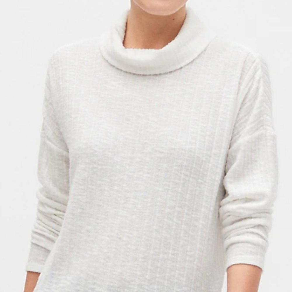 Banana Republic Brush Ribbed Funnel-Neck Top
